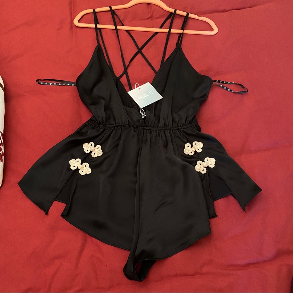 Embroidered Teddy “romper” size 6